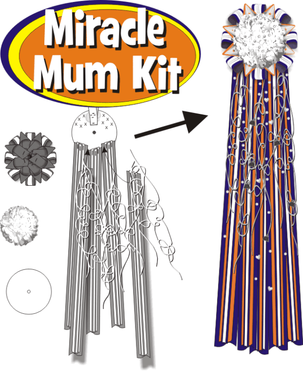 Mum Kit - Deluxe Miracle Mum Kit - Easy Assembly - 6.5" Single Mum & 36" Streamers - **Allow extra time for delivery