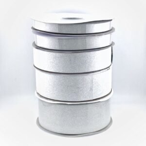 Ribbon - Metallic - Diamond Dust #3 (5/8") x 100 yds - Metallic Silver