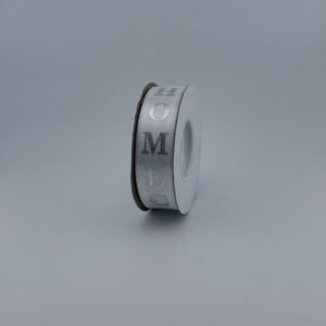 Ribbon - #5 Printed Ribbon  - HOMECOMING - 7/8"x25yds - White / Silver
