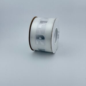 Ribbon - #16 Printed Ribbon  - Freshman - 2"x25yds - White / Silver