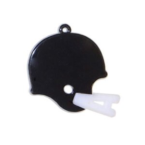 Trinket - Football Helmet Charm Flat 1.5 " - (24pc) - Black / White