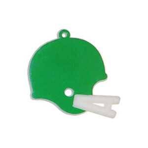Trinket - Football Helmet Charm Flat 1.5 " - (24pc) - Emerald / White