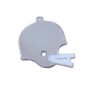 Trinket - Football Helmet Charm Flat 1.5 " - (24pc) - White / Silver