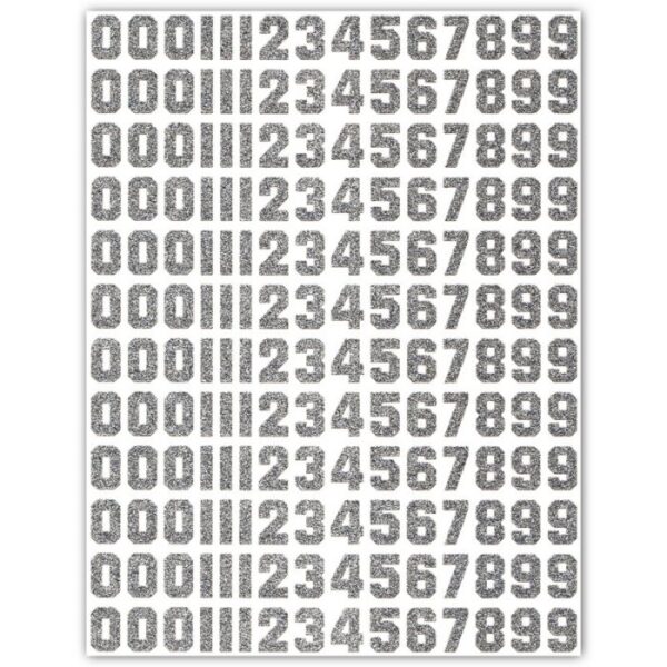 Sticker - Block .75" Assorted Numbers 8"x10" (1 sheet)