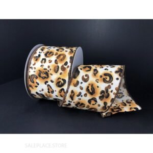 Ribbon - Cheetah - #40 - 10 yards - Cream/Brown