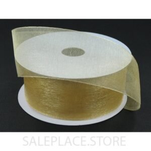 Ribbon - Organza #9 - 1.5 inch - 25 yards - Light Gold