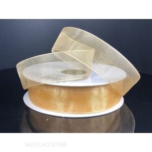 Ribbon - Organza #3 - 5/8 inch - 25 yards - Light Gold