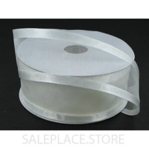 Sheer W/ Satin Edge #9 25 Yds - Sheer W/ Satin Edge #9-25 Yds - White