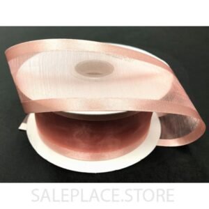 Sheer W/ Satin Edge #9 25 Yds - Sheer W/ Satin Edge #9-25 Yds - Blush/Rose Gold