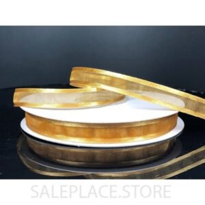 Sheer W/ Satin Edge #1.5 25 Yds - Sheer W/ Satin Edge #1.5-25 Yds - Gold/Gold