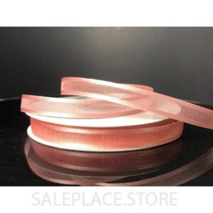 Sheer W/ Satin Edge #1.5 25 Yds - Sheer W/ Satin Edge #1.5-25 Yds - Blush/Rose Gold