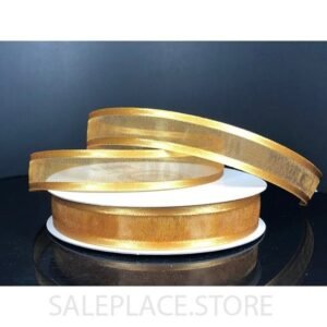 Sheer W/ Satin Edge #3 25 Yds - Sheer W/ Satin Edge #3-25 Yds - Gold/Gold