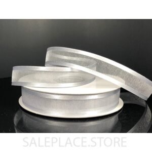 Sheer W/ Satin Edge #3 25 Yds - Sheer W/ Satin Edge #3-25 Yds - Silver/Silver