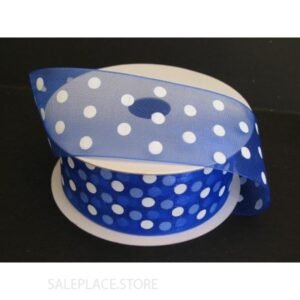 Ribbon Organza Polka Dots- #9 - 1.5 inch - 25 Yards - Royal