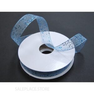 Sheer W/ Glitter #3 25 Yds - Sheer W/ Glitter -#3-25 Yds-Wired - Light Blue