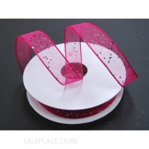 Sheer W/ Glitter #3 25 Yds - Sheer W/ Glitter -#3-25 Yds-Wired - Fuschia