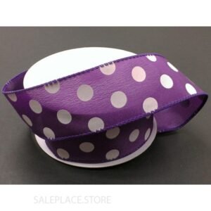 Dots #9 10 Yds - Dots On Satin-#9-10 Yds - Purple/White
