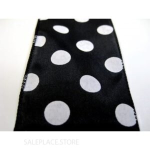 Dots #40 10 Yds - Dots On Satin-#40-10 Yds - Black/White Dots