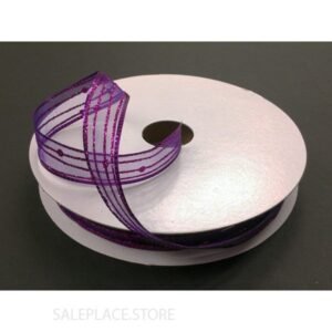 Sheer W/ Glitter Stripes #3 50 Yds - Sheer W/ Glitter Stripes-#3-50Yds - Purple