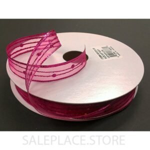 Sheer W/ Glitter Stripes #3 50 Yds - Sheer W/ Glitter Stripes-#3-50Yds - Fuschia