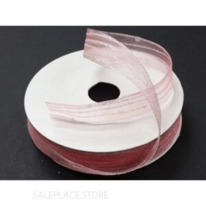Sheer W/ Glitter Stripes #3 50 Yds - Sheer W/ Glitter Stripes-#3-50Yds - Coral