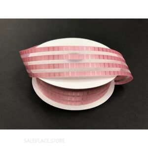 Satin/Sheer Cabana Stripes-#9-50 Yds - Mauve