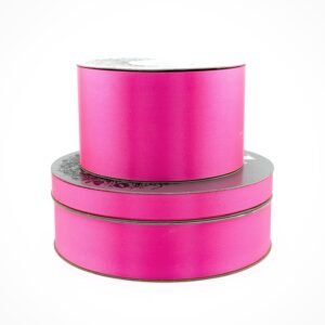 Hot Raspberry Acetate Satin Ribbon by MgGinley Mills is available in various widths