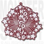 Trinket - Homecoming Burst Charm 4" - (12pc) - Burgundy / White
