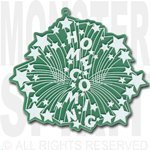 Trinket - Homecoming Burst Charm 4" - (12pc) - Emerald / White