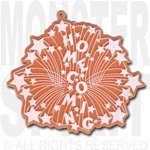Trinket - Homecoming Burst Charm 4" - (12pc) - Orange / White