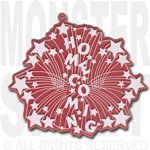Trinket - Homecoming Burst Charm 4" - (12pc) - Red / White
