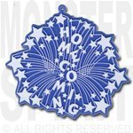 Trinket - Homecoming Burst Charm 4" - (12pc) - Royal / White
