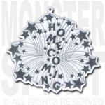 Trinket - Homecoming Burst Charm 4" - (12pc) - White / Silver