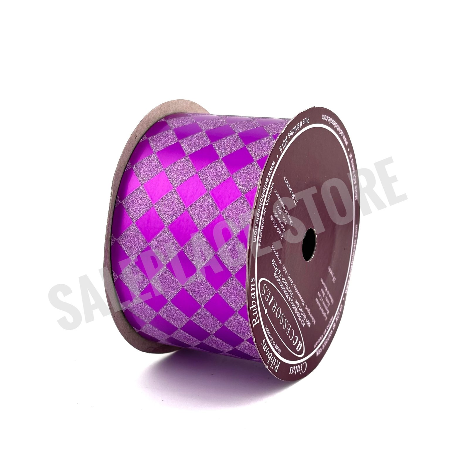 Ribbon - Diamond Dust Pattern - Dymondz (Diamond Dust Pattern ) #16 - 25 yds - Metallic Purple
