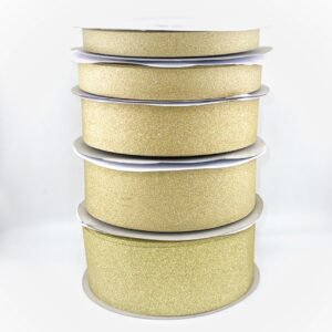 Ribbon - Metallic - Diamond Dust #3 (5/8") x 100 yds - Metallic Gold