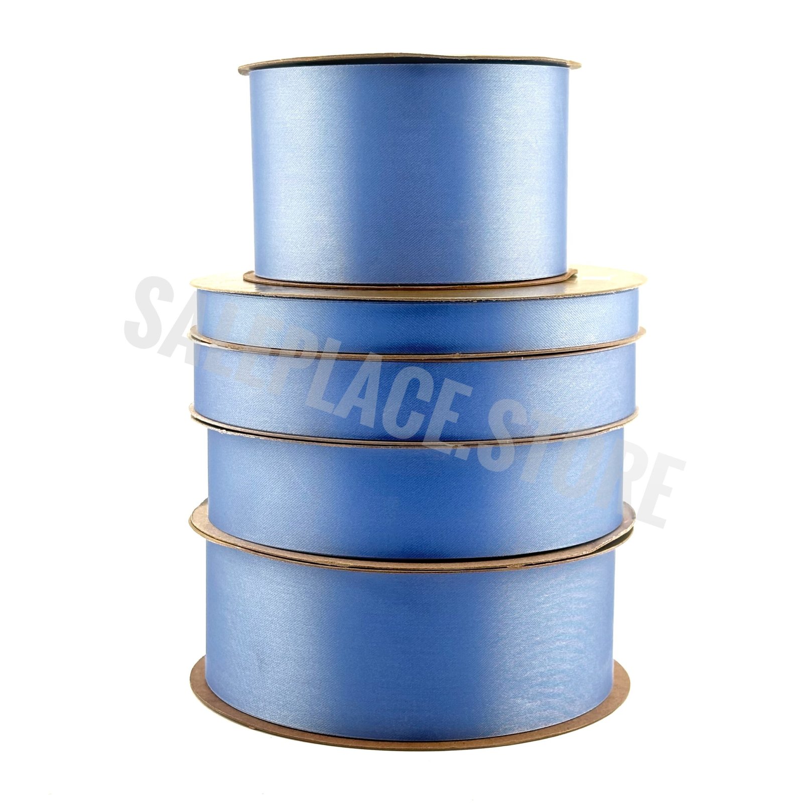 Satin Lustre Homecoming mum ribbon Columbia Blue