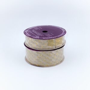 Ribbon - Diamond Dust Pattern - Peacock (Diamond Dust Pattern)  #5 - 25 yds - Metallic Gold