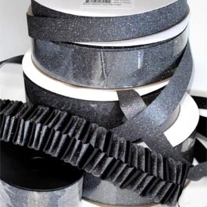 Ribbon - Metallic - Diamond Dust #9 (1-1/4") x 25 yds - Metallic Black