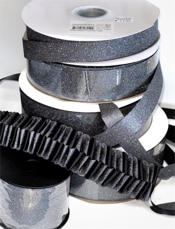 Ribbon - Metallic - Diamond Dust #9 (1-1/4") x 25 yds - Metallic Black