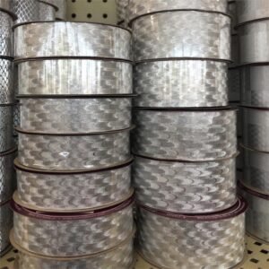 Ribbon - Metallic - Diamondz - Peacock (Diamond Dust Pattern)  #5 - 25 yds - Metallic Silver