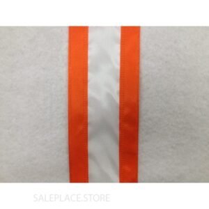 College/School Stripes 10Y - Satin Stripe-#40-10 Yds - Orange/White