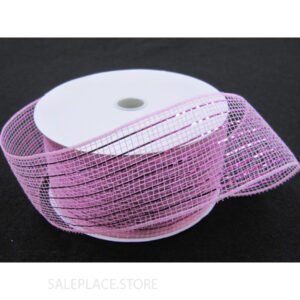 Basic Metallic Mesh Ribbon - 2.5 X 25 Yards - Pink