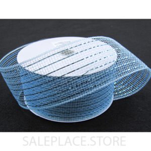 Basic Metallic Mesh Ribbon - 2.5 X 25 Yards - Light Blue