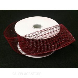 Basic Metallic Mesh Ribbon - 2.5 X 25 Yards - Burgundy