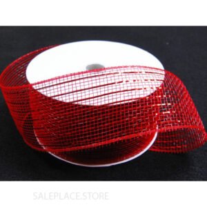 Basic Metallic Mesh Ribbon - 2.5 X 25 Yards - Red
