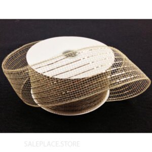 Basic Metallic Mesh Ribbon - 2.5 X 25 Yards - Champagne