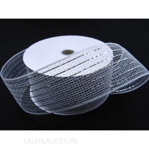 Basic Metallic Mesh Ribbon - 2.5 X 25 Yards - Silver