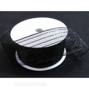 Basic Metallic Mesh Ribbon - 2.5 X 25 Yards - Black