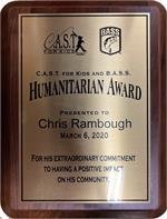 CAST - 9x12 Walnut BASS Humanitarian Award Plaque