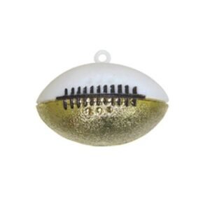 Trinket - Football Two-toned 2" Charm - (12pc) - White / Gold